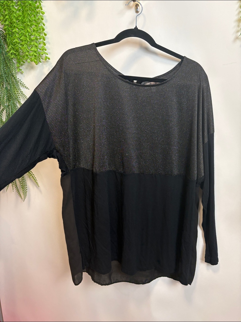 Jennifer Lopez Black Blouse with silver shimmer Detailing